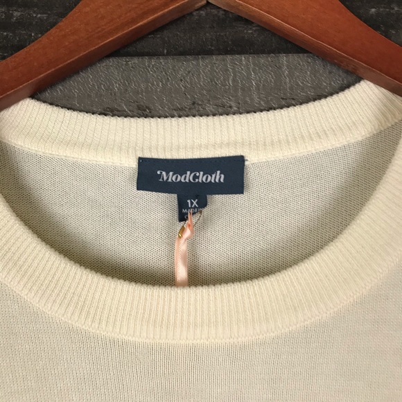 ModCloth Light Sweater “Printemps” 3/4 Sleeves - Picture 5 of 8